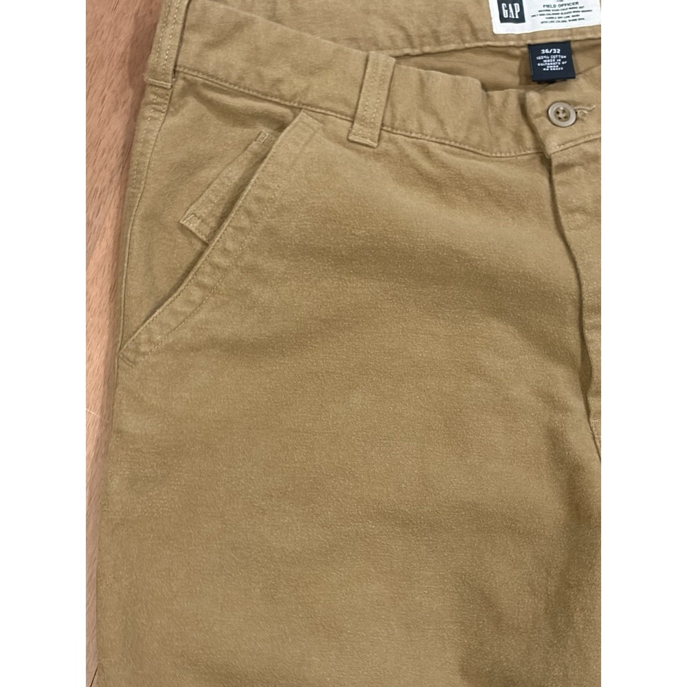 Vintage Gap Field Officer Pants 36x32 Tan Military Wide Leg Baggy Chamois Y2K - Picture 6 of 13